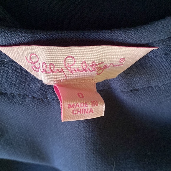 Lilly Pulitzer navy dress with gold embroidery - Picture 5 of 5